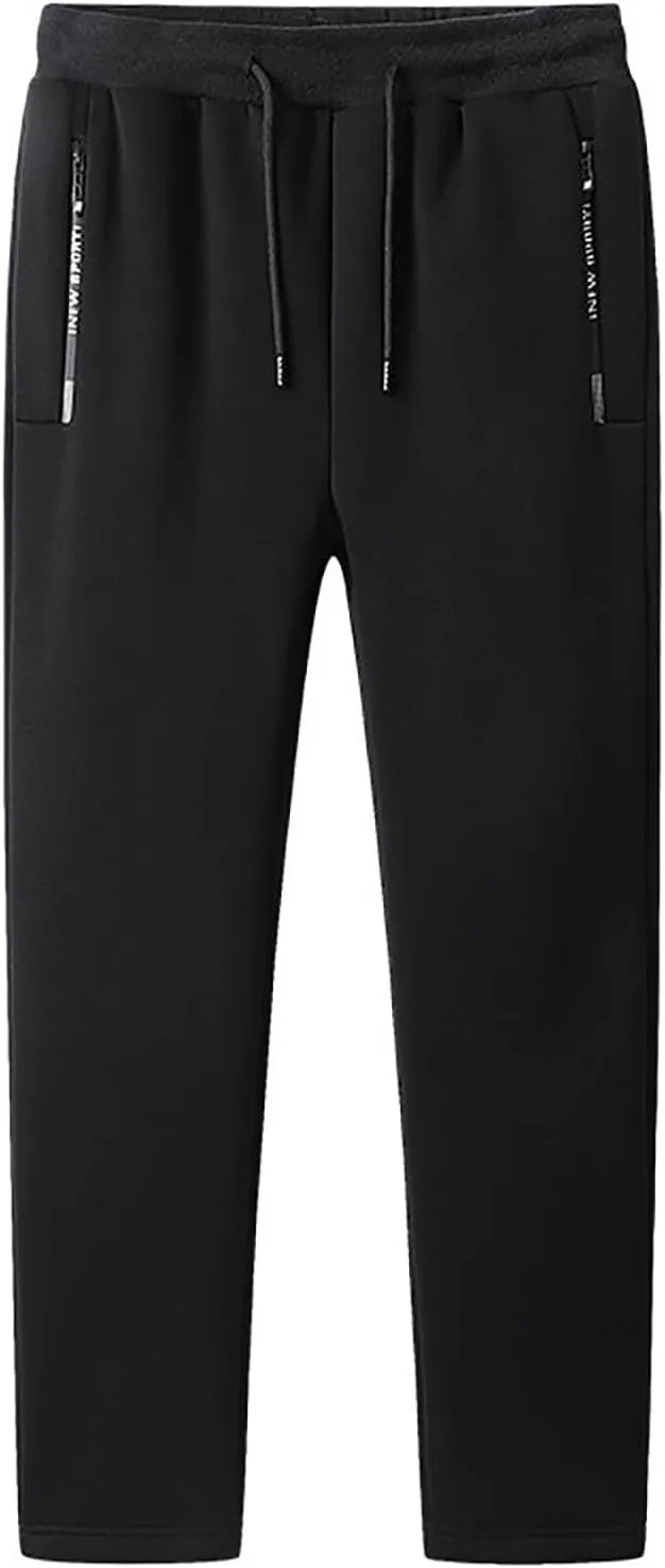 ZHIFANXN 2 Pack Fleece Lined Sweatpants Women Joggers for Women with Pockets High Waisted Thermal Winter Warm Pants for Snow