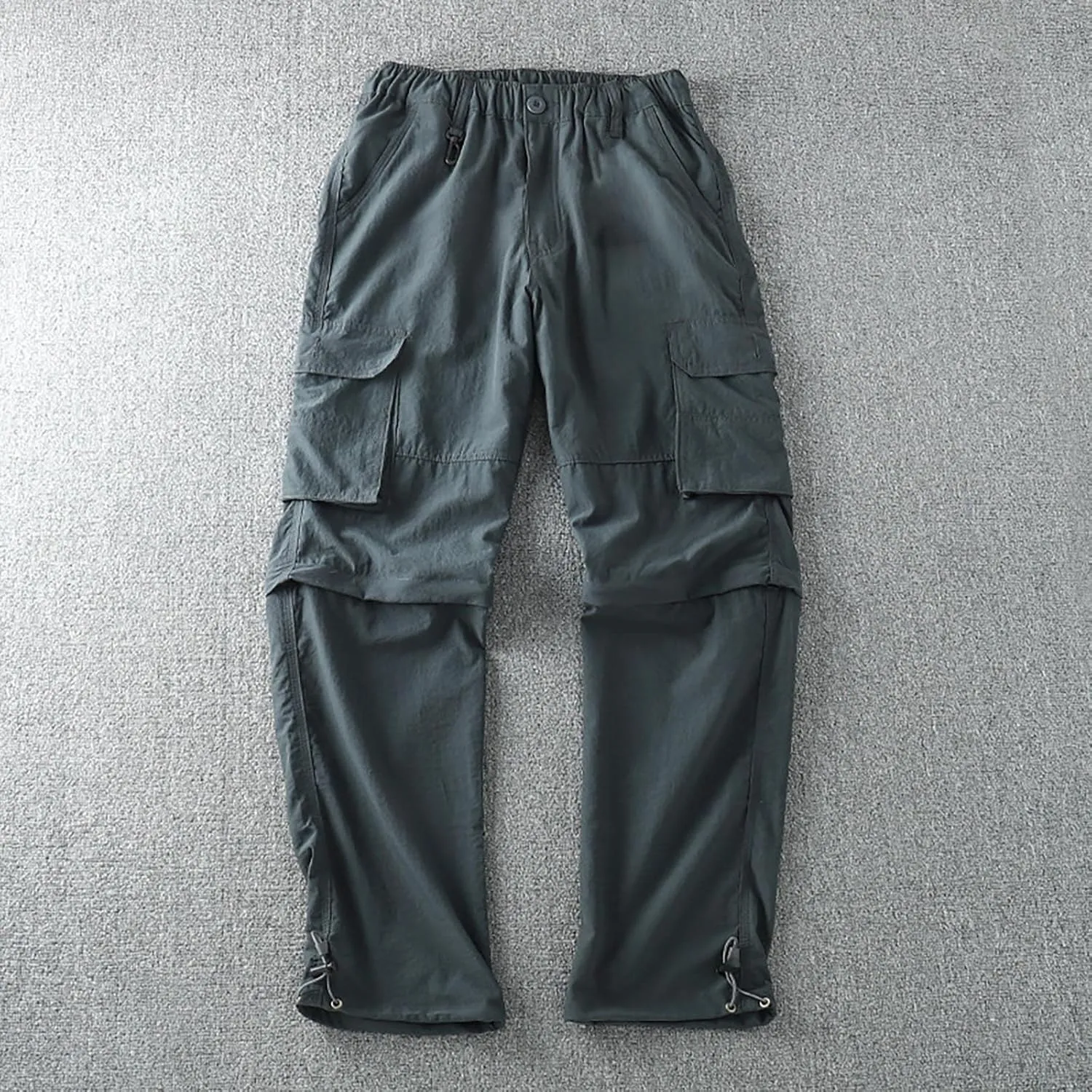 ZYXTIM Mens Hiking Cargo Pants Plus Size Convertible Zip Off Drawstring Pockets Lightweight Fishing Camping Tactical Pants