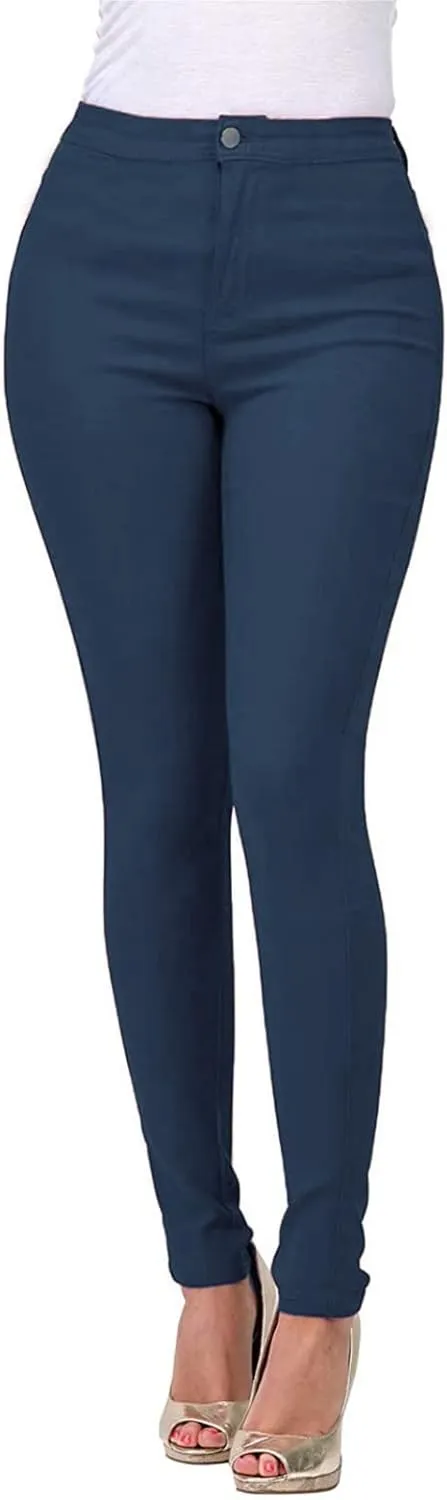 ZYXTIM Womens High Wasit Stretchy Pants Sexy Butt Lifting Skinny Tummy Control Comfy Pull-On Colored Soft Casual Work Jegging